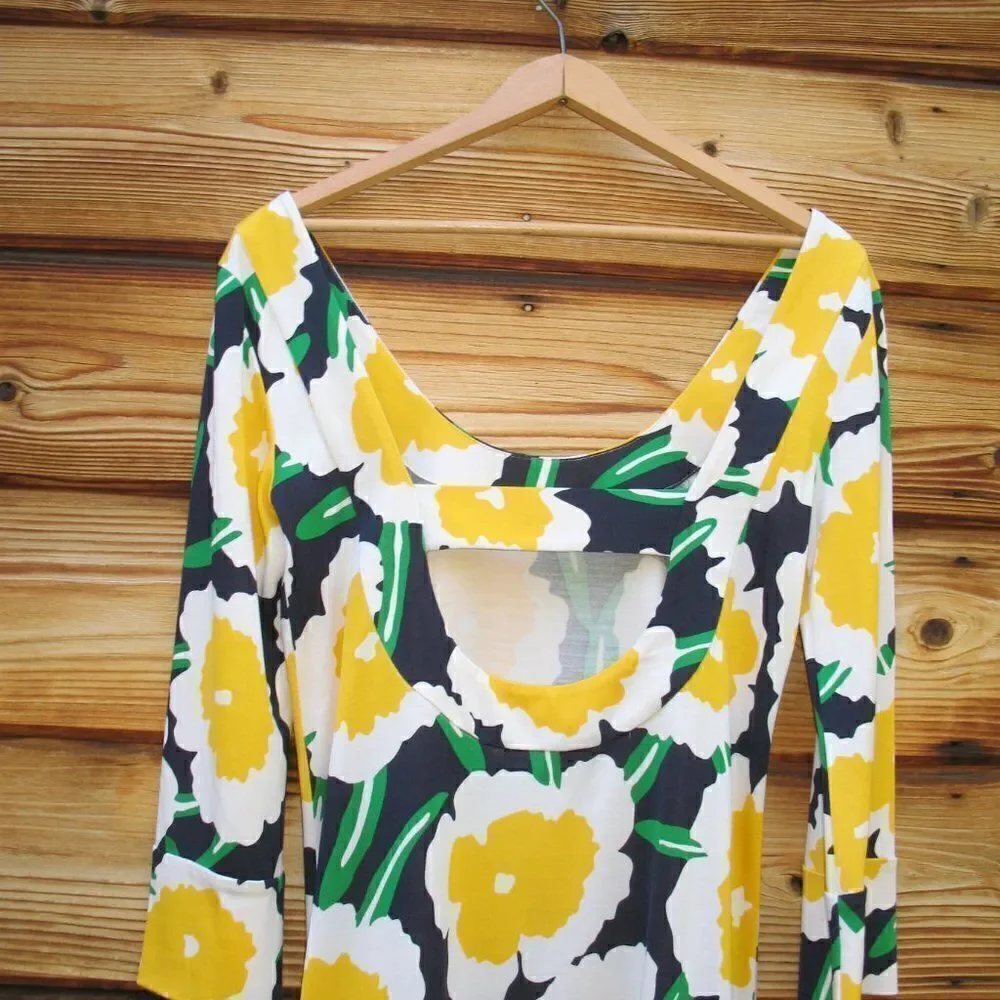 Diane Von Furstenberg DVF Poppy Silk Jersey Floral Dress